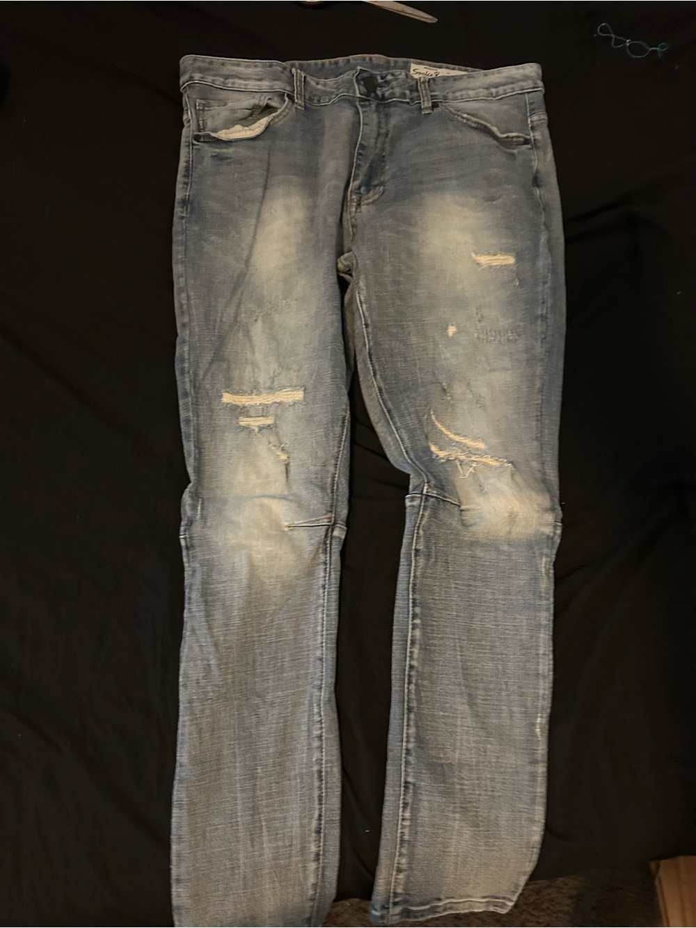 Joe's Jeans Light Blue Slim Straight Distressed Jeans